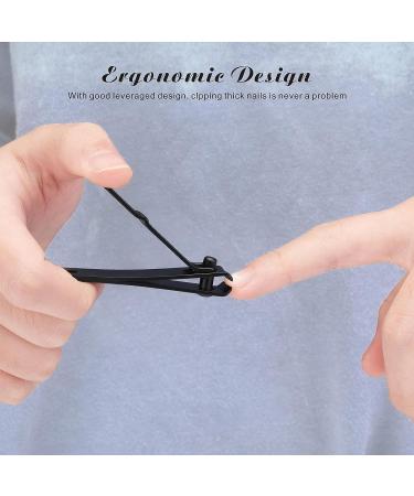 Tomata Ultra Sharp Nail Clippers Set for Thick Nails - Fingernail and Ingrown Toenail Cutter with File (Black) | Precision Nail Care Tool - Buy Online on SooperMarket.com