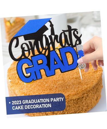 IMIKEYA 4pcs Graduation Row Graduation Cake Topper Red 2023 Graduation Party Supplies Grad Picks Mini Cake Decor Graduation Cake Insert Appetizer Dessert Picks Wrapping Paper Delicate Blue 17X13.5CM - Buy Online on SooperMarket.com