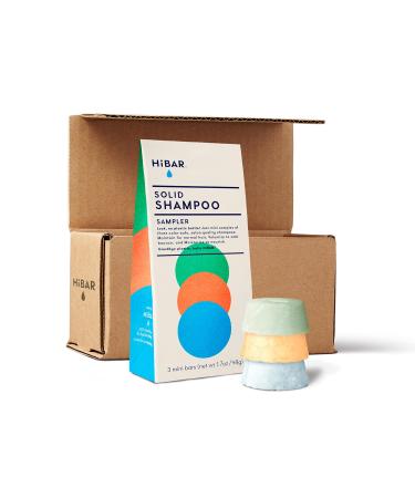 HiBAR Shampoo Bar, All Natural Hair Care, Plastic Free, Made with Eco Friendly Ingredients, Travel Size, Color Safe, Solid Sustainable Bars, Zero Waste (Sample Set) Sampler - Shampoo Sampler
