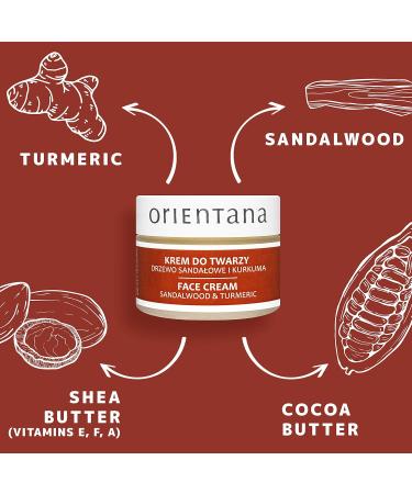 Orientana - Natural Face Cream Sandalwood & Turmeric | Day & Night Vegan Anti Inflammatory Anti Ageing Moisturiser For Women | Soothing Hydrating And Regenerating All Skin Type - 50g - Buy Online on SooperMarket.com