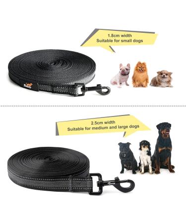 Toozey 5m Rubberized Dog Leash for Small to Large Dogs - Durable Black Drag Line with Hand Loop & Storage Bag - Buy Online on SooperMarket.com