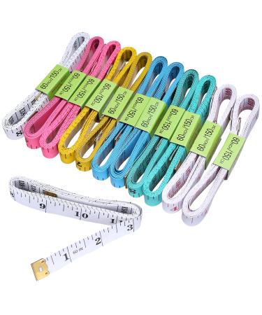 Akstore 12 PCS Soft Tape Measures Double-Scale 60-Inch/150cm Soft Tape Measure Ruler Bulk for Sewing Tailor Cloth,Medical Measurement,Body Measurements (Multicolors)
