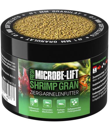Microbe -Lift Shrimp Gran - 150 ml / 50 g - Premium shrimp feed as sole feed cold -pressed promotes growth and colors of shrimps in freshwater aquariums.New size