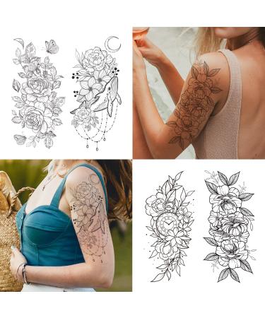 Celaza Temporary Tattoos for Women - 275 Styles of Long-Lasting Fake Tattoo Stickers - Sexy Black Henna Tatuajes Temporales - 61 Sheets - Buy Online on SooperMarket.com