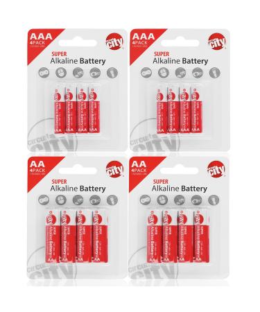 Circuit City Essential 8 AA & 8 AAA High Performance Alkaline Batteries (16 Total)