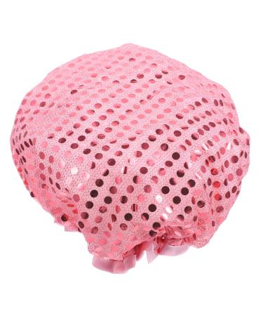 Beavorty Shower Cap Night Cap for Women Hair Sleeping Cap Extra Large Shower Cap Shower Cap for Hair Make up Cap Hair Bath Cap Reusable Shower Caps for Women Shower Cap Large Man 24x24cm Pink