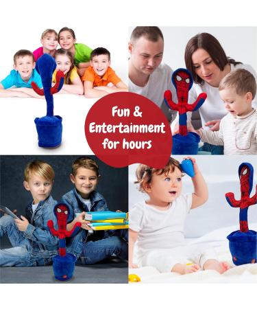 Interactive Superhero Robot Spider Dancing Toy with 120 Songs | Talking Blue Cactus Toy for Boys & Girls | LED Lights & Funny Moves - Buy Online on SooperMarket.com