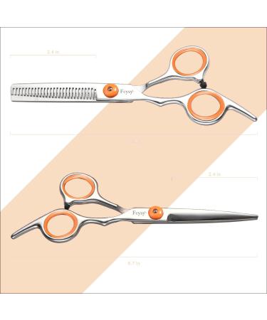 Effy Professional Hair Scissors Set | Best Hair Cutting Scissors for Men Women & Dogs | High-Quality Orange Hairdresser Tools - Buy Online on SooperMarket.com