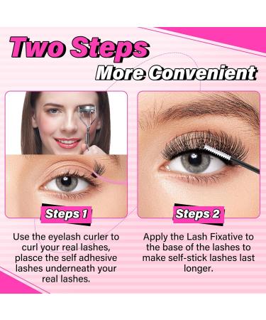 PRO Self Adhesive Eyelashes Kit - 120pcs Press On Lashes Lash Fixative & Remover Easy Home Application | Velvety D-10-18mix Eyelash Extension Set - Buy Online on SooperMarket.com