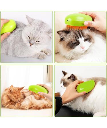 Steamy Cat Brush - 3 in 1 Cat Steamer Brush Cat Spray Massage Comb Multifunctional Dog Steamer Brush Cat Grooming Brush Pet Hair Removal Comb for Cat (Green) - Buy Online on SooperMarket.com