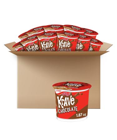 Kellogg’s Krave Breakfast Cereal Cups 7 Vitamins and Minerals Kids Snacks Chocolate 22.4oz Case (12 Cups)