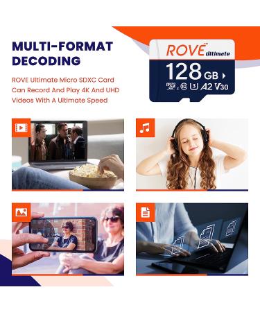 ROVE Ultimate 128GB Micro SDXC Memory Card with USB 3.2 Type C Card Reader - 170MB/s C10 U3 V30 4K A2 for Dash Cam, Android Devices, Tablets & Games - Buy Online on SooperMarket.com