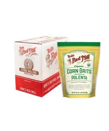 Bob's Red Mill Organic Corn Grits / Polenta, 24 Oz (Pack of 4)