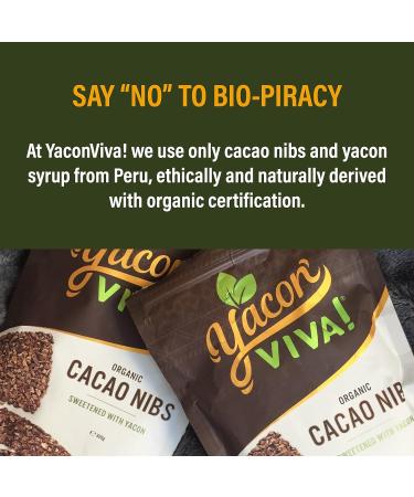 YaconViva! Organic Cacao Nibs Sweetened with Organic Yacon Syrup 300g | 100% Natural Peruvian Superfood | High in Fibre | Low Carb Gut Health | Source of Magnesium & Potassium - Buy Online on SooperMarket.com