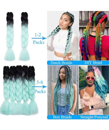Jumbo Braiding Hair Extensions Colorful Synthetic Hair for DIY Crochet Box Braids Ombre 1Pc 24inch Dark Brown - Buy Online on SooperMarket.com