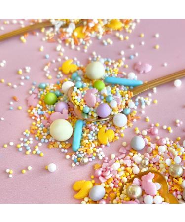 Easter sprinkles for cakes cupcake edible toppers sprinkle mix blend lilac pink yellow bunny pearls party decoration baking biscuits cake topper balls chocolate balls HOPPY EASTER - Buy Online on SooperMarket.com