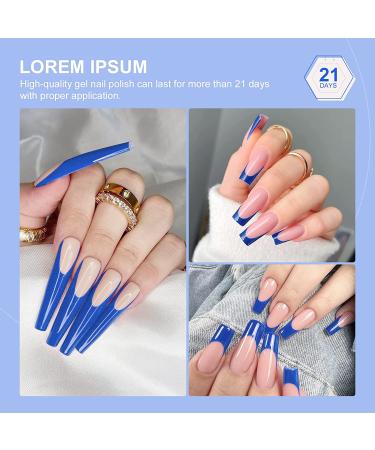 Saviland French Gel Nail Polish - 10ML Blue U V LED Soak Off Quick French Manicure DIY Gel Polish - 0.34 Fl Oz - Buy Online on SooperMarket.com