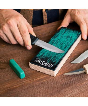 Hutsuls Leather Strop Block with Compound - Razor-Sharp Knife Strop Kit for Quality Edges | Non-Slip Leather Honing Strop with Step-by-Step Guide - Buy Online on SooperMarket.com
