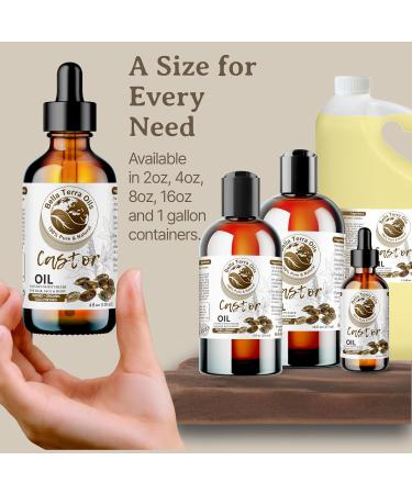 Buy Bella Terra Oils Pure Castor Oil - 1 Gallon for Hair Lashes Brows & Skin | Deeply Moisturizing & Enhances Shine - Pack of 10 - Buy Online on SooperMarket.com