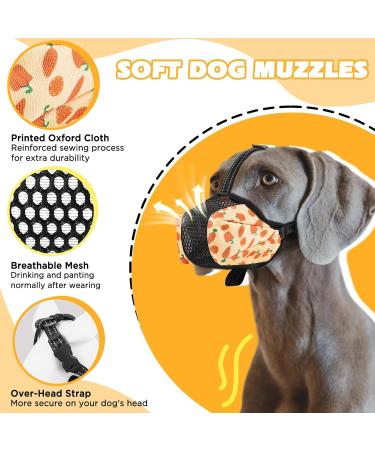 BONTHEE Dog Muzzle Soft Mesh Muzzles for Small Medium Large Sized Dogs Muzzle for Dogs to Prevent Biting Breathable Puppy Muzzle for Scavenging Grooming Biting Chewing and Licking Carrot M - Buy Online on SooperMarket.com