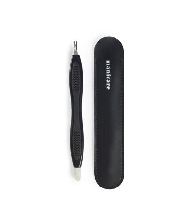 Manicare Cuticle Trimmer Dual Ended With Hoof Stick Trims Overgrown Cuticles Stainless Steel Tip Professional Manicure And Pedicure Tool Includes Storage Pouch