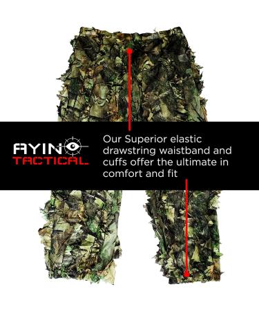 AYIN Ghillie Suit for Men - 3D Leaf Bush Camo for Turkey Hunting - Woodland Hooded Gillie Suit 2XL/3XL Green Leaf - Buy Online on SooperMarket.com