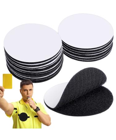 12 Pairs Referee Patch Hook and Loop Dots 3 Inch Self Sticky Circle Hook and Loop Round Adhesive Loop Tape Double Sided Hook and Loop Fasteners for Home Office School Wall Decor Tool Hanging