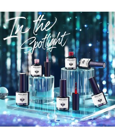 Modelones Reflective Glitter Gel Nail Polish Set 6 Colors Pink Red Black Silver Shimmer Sparkle Gel Polish Collection Kit LED Soak Off Nail Polish Manicure Art Gel Kit Home DIY Nail Salon - Buy Online on SooperMarket.com