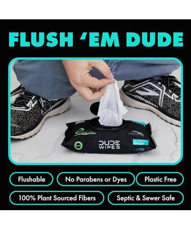Dude Flushable Wet Wipes 3-Pack - Mint Chill - 144 Count - Vitamin-E  Aloe  Eucalyptus & Tea Tree Oils - Septic Safe - Buy Online on SooperMarket.com