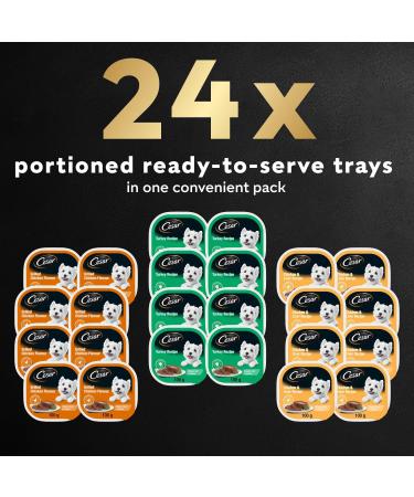 CESAR Classic Loaf in Sauce Adult Wet Dog Food Poultry Selects Variety Pack & Adult Wet Dog Food Classic Loaf in Sauce Entr es - Pork Tenderloin - Top Sirloin 100g Tray (12 Pack) - Buy Online on SooperMarket.com