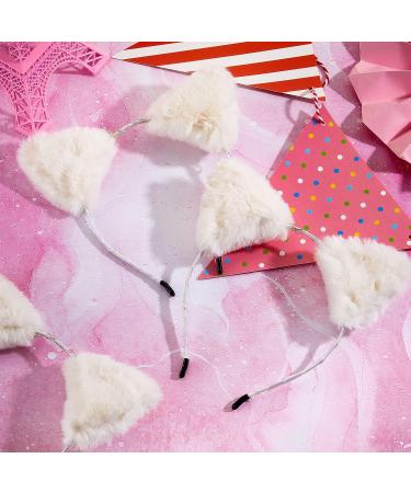 Juexica Light up Furry Kitty Headband - 4 Pack LED Cat Ears for Women/Girls - Cute Christmas Glow Party Hair Accessories - Buy Online on SooperMarket.com