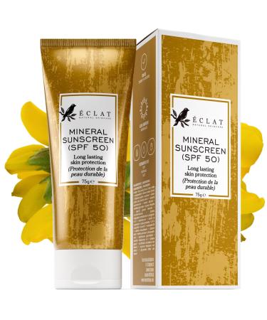 Mineral Sunscreen - Zinc Oxide Sunscreen - Clear Sun Block for Sensitive Skin Blocks UVA + UVB Rays Long Lasting Protection - Broad Spectrum Spf 50 Sunscreen Safe for All Skin Types