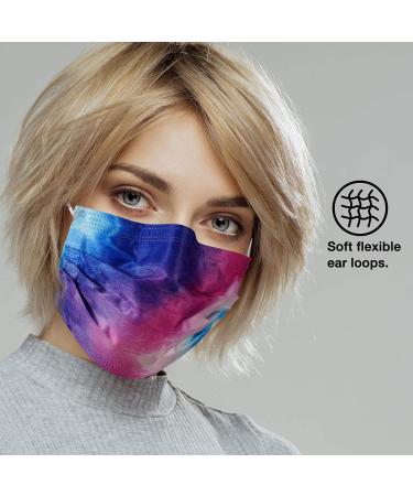 NU R 10pcs Tie Dye 3 Ply Disposable Face Mask with Filter Layer and Elastic Earloop - TIE & DYE-003 | Retail Sealed Bags - Buy Online on SooperMarket.com