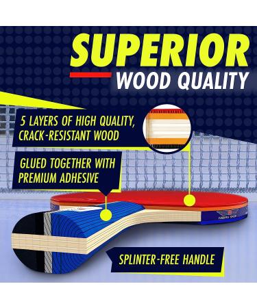NIBIRU SPORT Ping Pong Paddles Set - Professional Table Tennis Rackets with Balls, Retractable Net, Posts, Storage Case - 4 Player Complete Set - Buy Online on SooperMarket.com