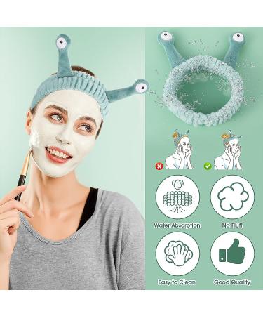 Snail Cartoon Spa Headband | Soft Coral Fleece Wraps for Women | Green Facial Makeup Hair Band - Buy Online on SooperMarket.com
