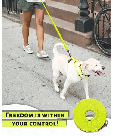 Looxmeer Neon Yellow Dog Leash - 3m to 30m Premium Tear-Resistant Training Tow Lines with Hand Loop & D Carabiner for International Shipping - Buy Online on SooperMarket.com