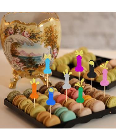 Arthsdite 24Pcs Bachelorette Cupcake Toppers Hen Funny Party Cake Pick Decorations for Wedding Engagement Bachelorette Birthday Party Cake Decorations Supplies - Multi-color Glitter - Buy Online on SooperMarket.com