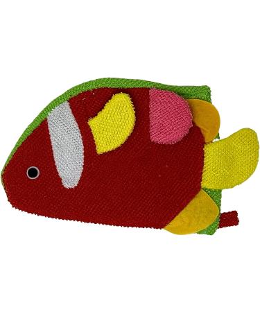 Colorful Fish Glove Washcloth and Loofah Set - Ideal for Kids and Adults Bath/Shower - Assorted Colors - Wholesale Bulk Lot - Buy Online on SooperMarket.com