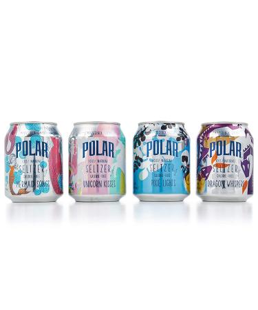 POLAR 100% Natural Seltzer Jr 24 ct Variety Pack - Impossibly Good Collection: Unicorn Kisses, Pixie Lights, Mermaid Songs, Dragon Whispers - Buy Online on SooperMarket.com