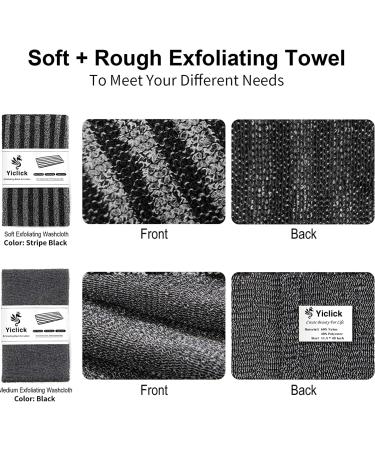 Yiclick 2 Pack Exfoliating Washcloth Towel - Korean Japanese African Body Scrubber Loofah Sponge - Shower Bath Exfoliator Rag - Buy Online on SooperMarket.com