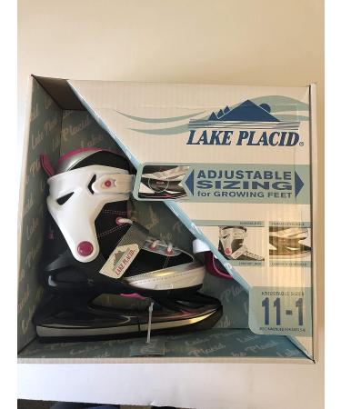Lake Placid Adjustable Monarch Ice Skates Black/Pink/Silver 11-1 - Buy Online on SooperMarket.com