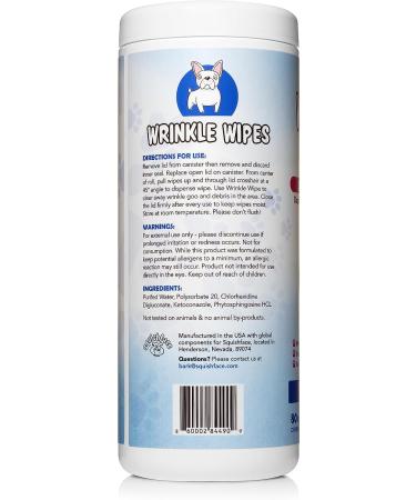 Squishface Wrinkle Wipes 6x8 Large Chlorhexidine Dog Wipes - Anti-Itch, Deodorizing, Tear Stain Remover for English Bulldog, Pugs, Frenchie, Bulldogs & More! - Buy Online on SooperMarket.com