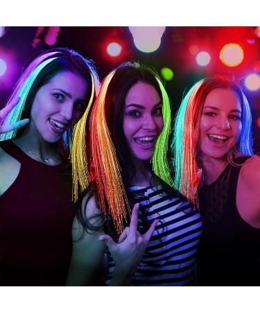 Willbond Pack Light Up Rave Hair Accessories - 30 LED Butterfly Clips, Fiber Optic Extensions, Glow in The Dark Flash Barrettes for Braid - Buy Online on SooperMarket.com