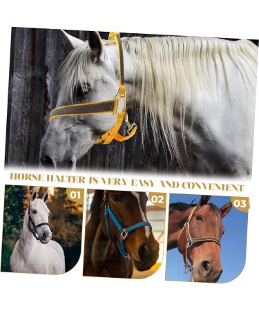 BCOATH Portable Fully Equipment Halter Reflective Racing Bridle Horse Adjustable Head Riding Tool - Buy Online on SooperMarket.com