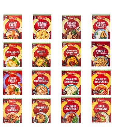 Schwartz Sauce Pick N Mix - Create Custom Combo with 15+ Flavours | White Sauce Roasted Turkey Cheese Sauce Chilli Corn | Gift Set for Sauce Lovers - Pack of 4