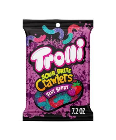 Trolli Sour Brite Crawlers Candy Very Berry Sweet and Sour Gummy Worms 7.2 oz Very Berry 7.2 Ounce (Pack of 1)