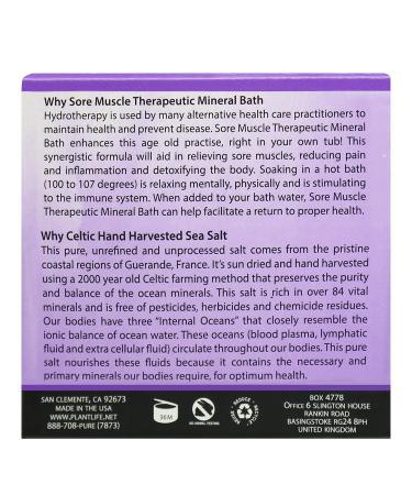 Plantlife Sore Muscle Therapy Bath Salts - Natural Aromatherapy for Relaxation - 3 oz - Buy Online on SooperMarket.com