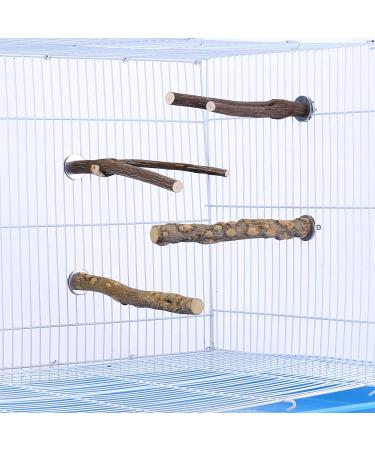 Mogoko 4 Pcs Bird Perches - Natural Wood Parrot Stand for Conure, Budgie, Parakeet - Cage Accessories and Toys - Platform Style 2 - Buy Online on SooperMarket.com