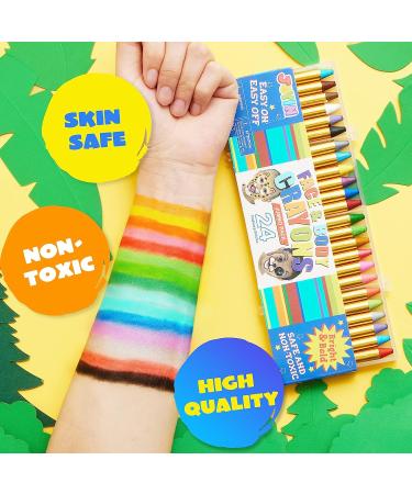 JOYIN 24 Colors Face Paint Crayons - Safe & Non-Toxic Body Makeup Pack with Metallic Colors - Ideal for Birthday Parties - Gifts for Kids - Buy Online on SooperMarket.com