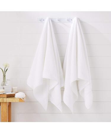Amazon Commercial Cotton Bath Towel Set - 27 x 54 Inches - 650 GSM - White - Pack of 6 - Buy Online on SooperMarket.com